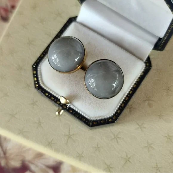 Swank Gray Cabochon Cufflinks - Picture 5 of 10